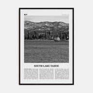 South Lake Tahoe Travel B&W Poster