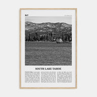 South Lake Tahoe Travel B&W Poster