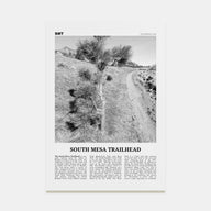 South Mesa Trailhead Travel B&W Poster