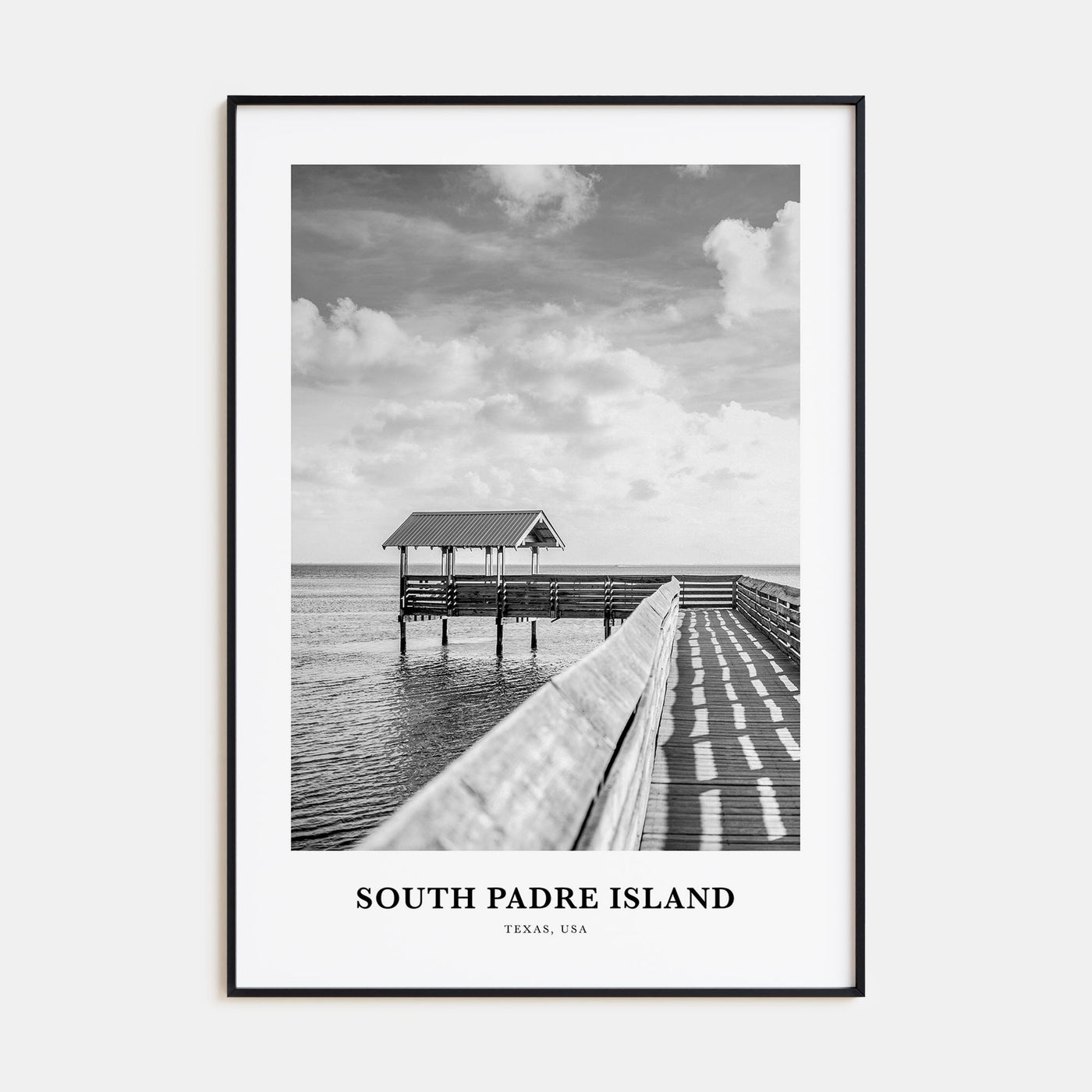 South Padre Island Portrait B&W Poster