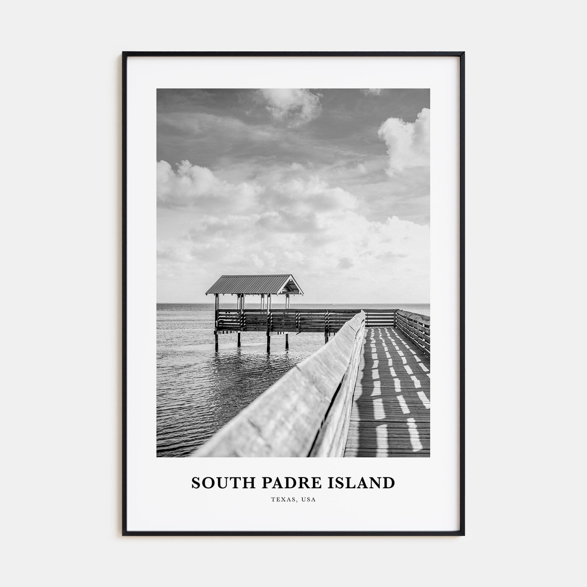 South Padre Island Portrait B&W Poster