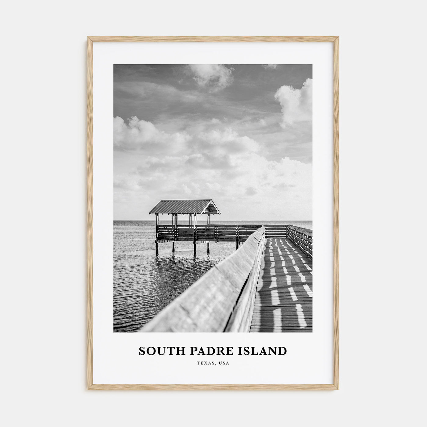 South Padre Island Portrait B&W Poster