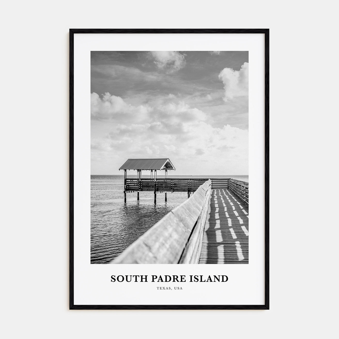 South Padre Island Portrait B&W Poster