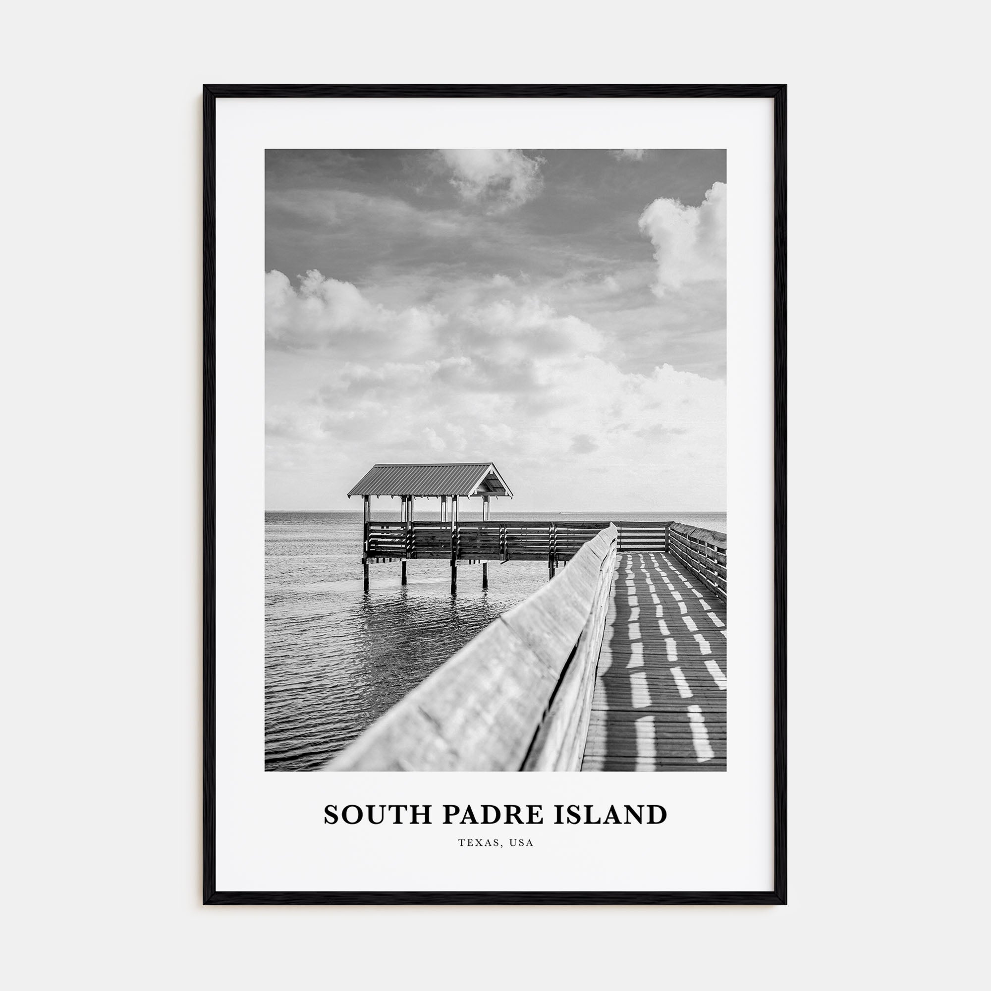 South Padre Island Portrait B&W Poster