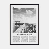 South Padre Island Travel B&W Poster