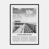 South Padre Island Travel B&W Poster