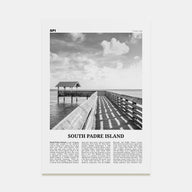 South Padre Island Travel B&W Poster