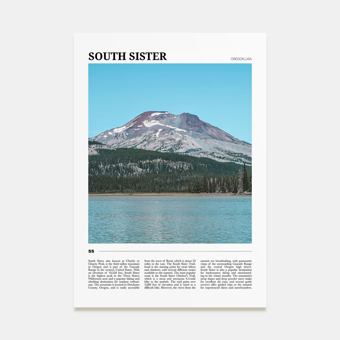 South Sister Travel Color Poster