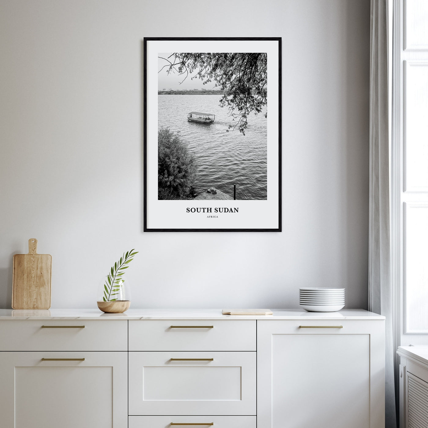 South Sudan Portrait B&W Poster