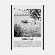 South Sudan Travel B&W Poster