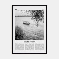 South Sudan Travel B&W Poster