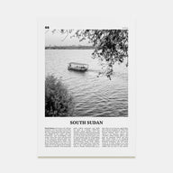 South Sudan Travel B&W Poster