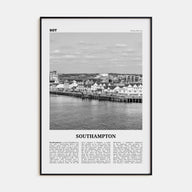 Southampton, England Travel B&W Poster