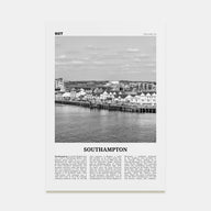 Southampton, England Travel B&W Poster