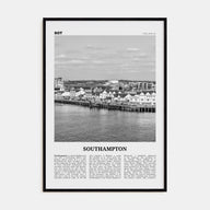 Southampton, England Travel B&W Poster
