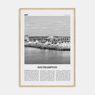 Southampton, England Travel B&W Poster
