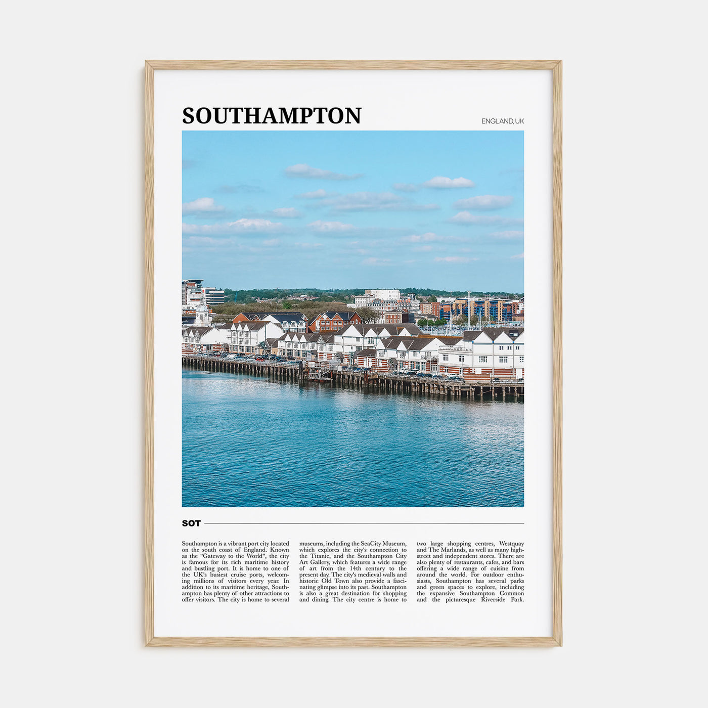 Southampton, England Travel Color Poster