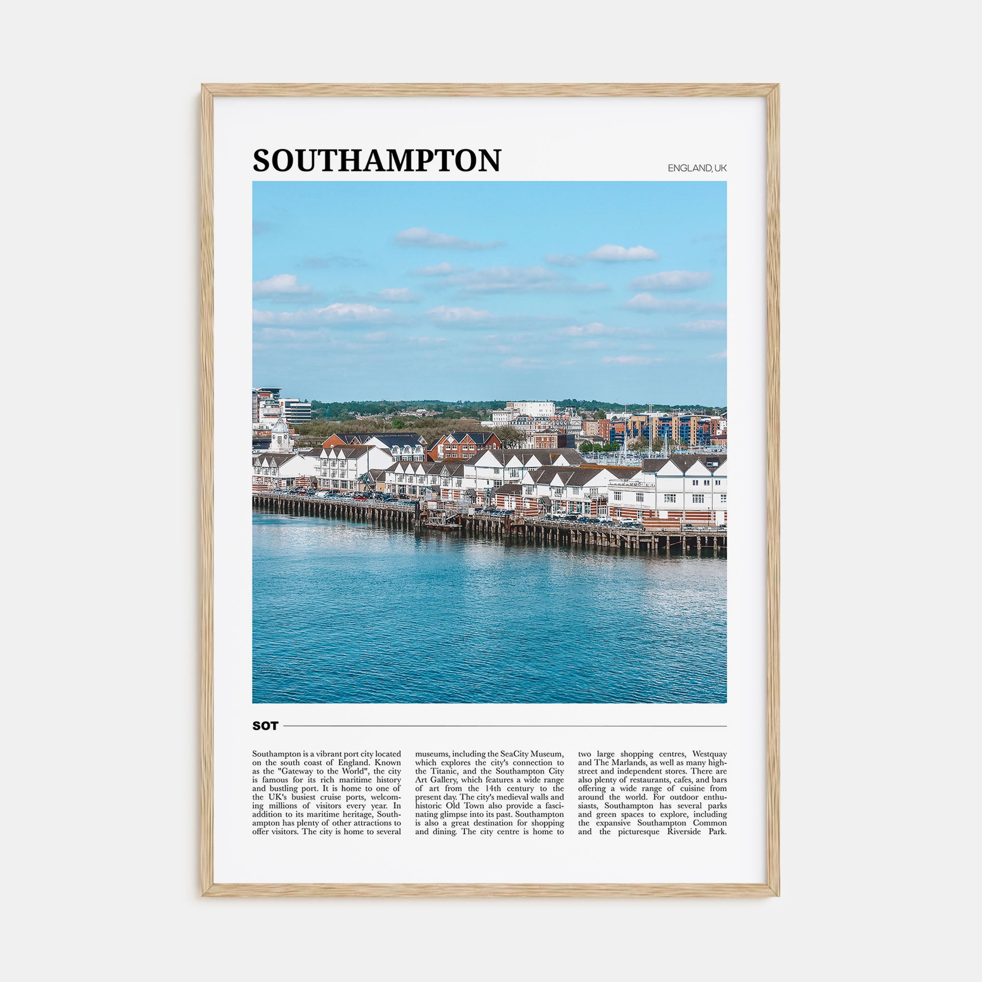 Southampton, England Travel Color Poster