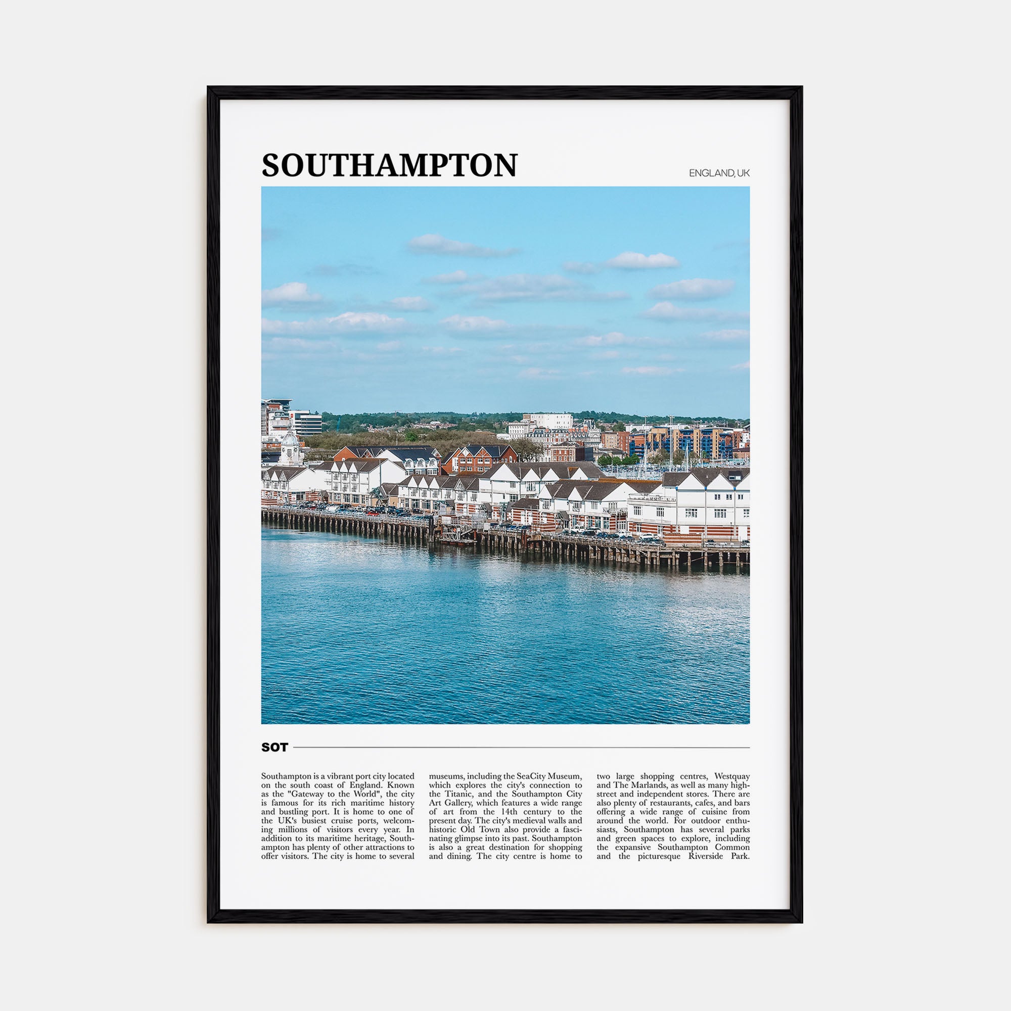 Southampton, England Travel Color Poster