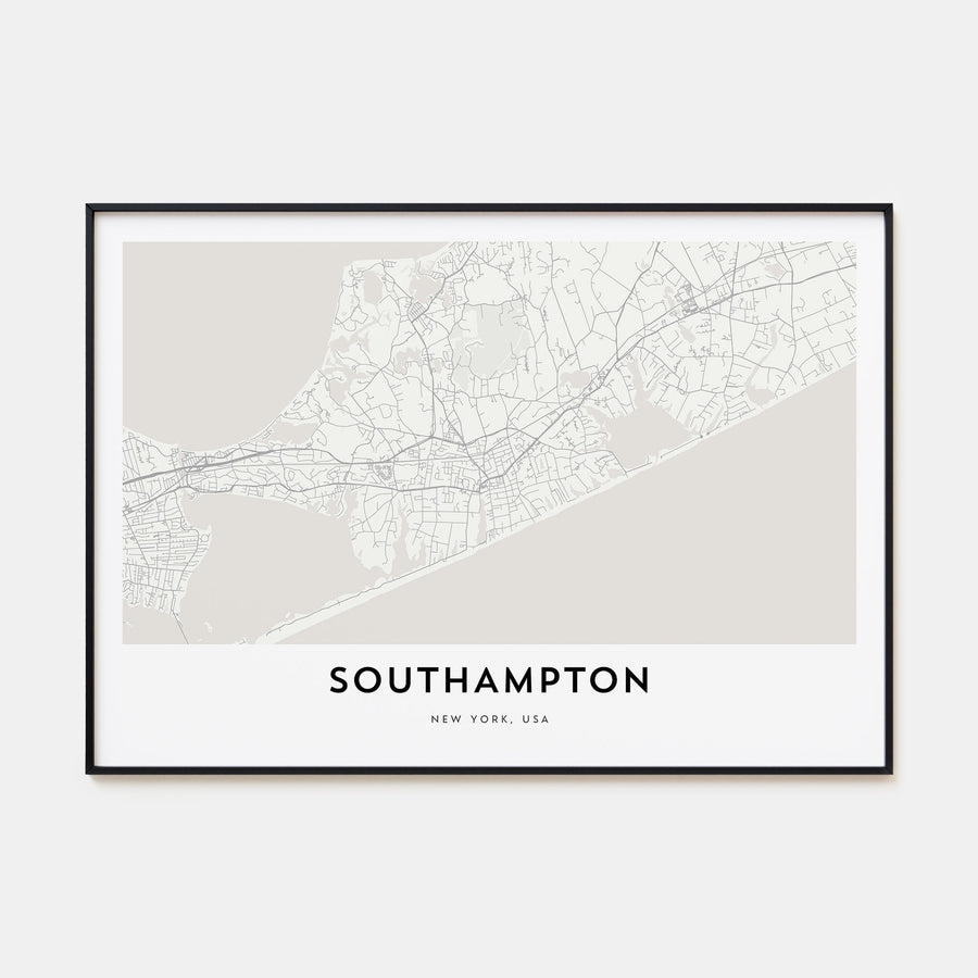 Southampton, New York Map Landscape Poster