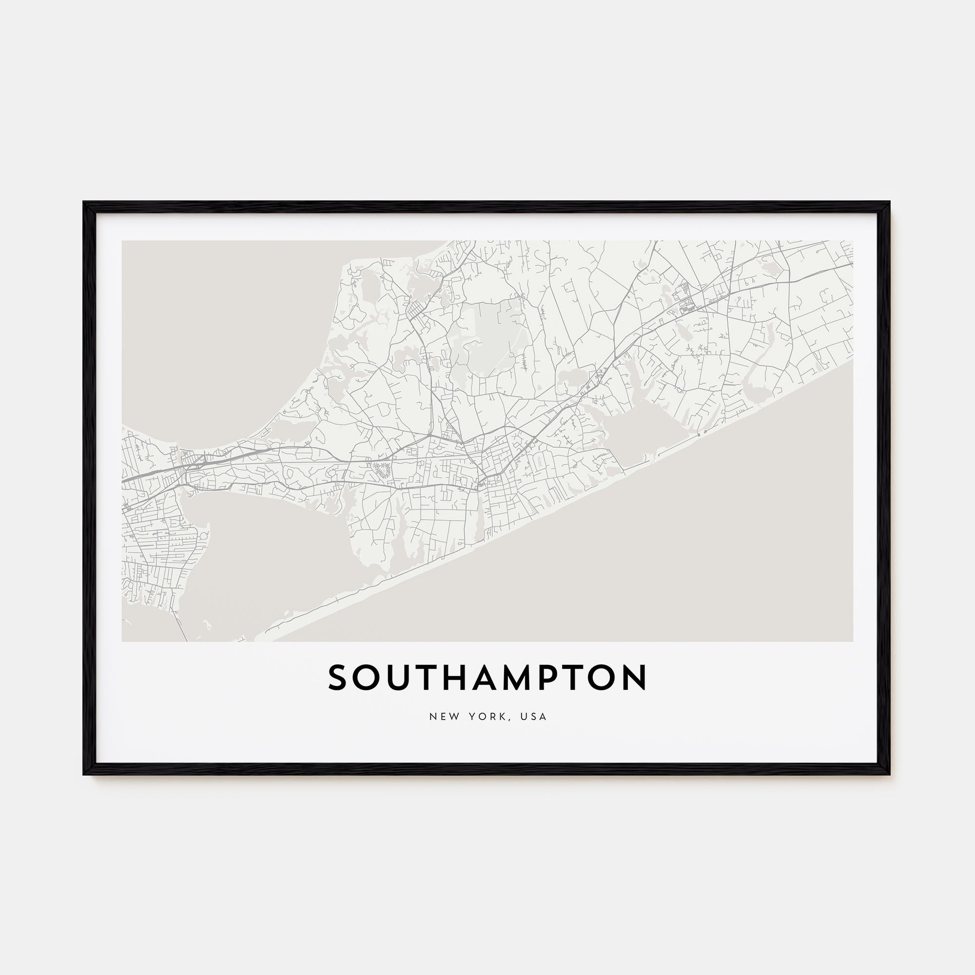 Southampton, New York Map Landscape Poster