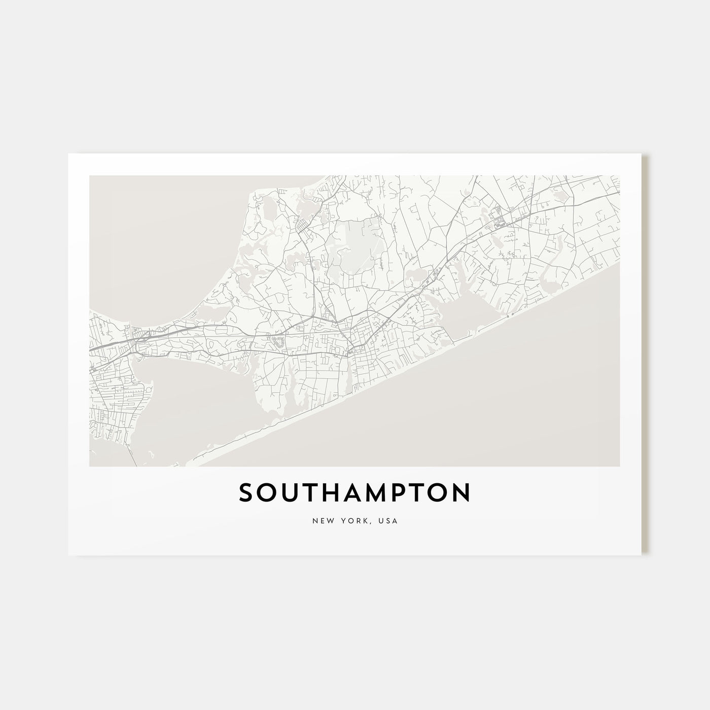 Southampton, New York Map Landscape Poster