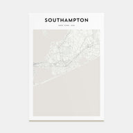 Southampton, New York Map Portrait Poster