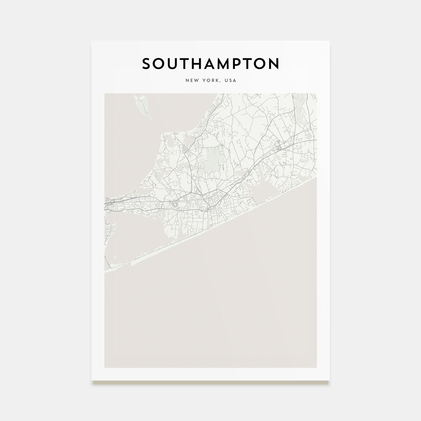 Southampton, New York Map Portrait Poster