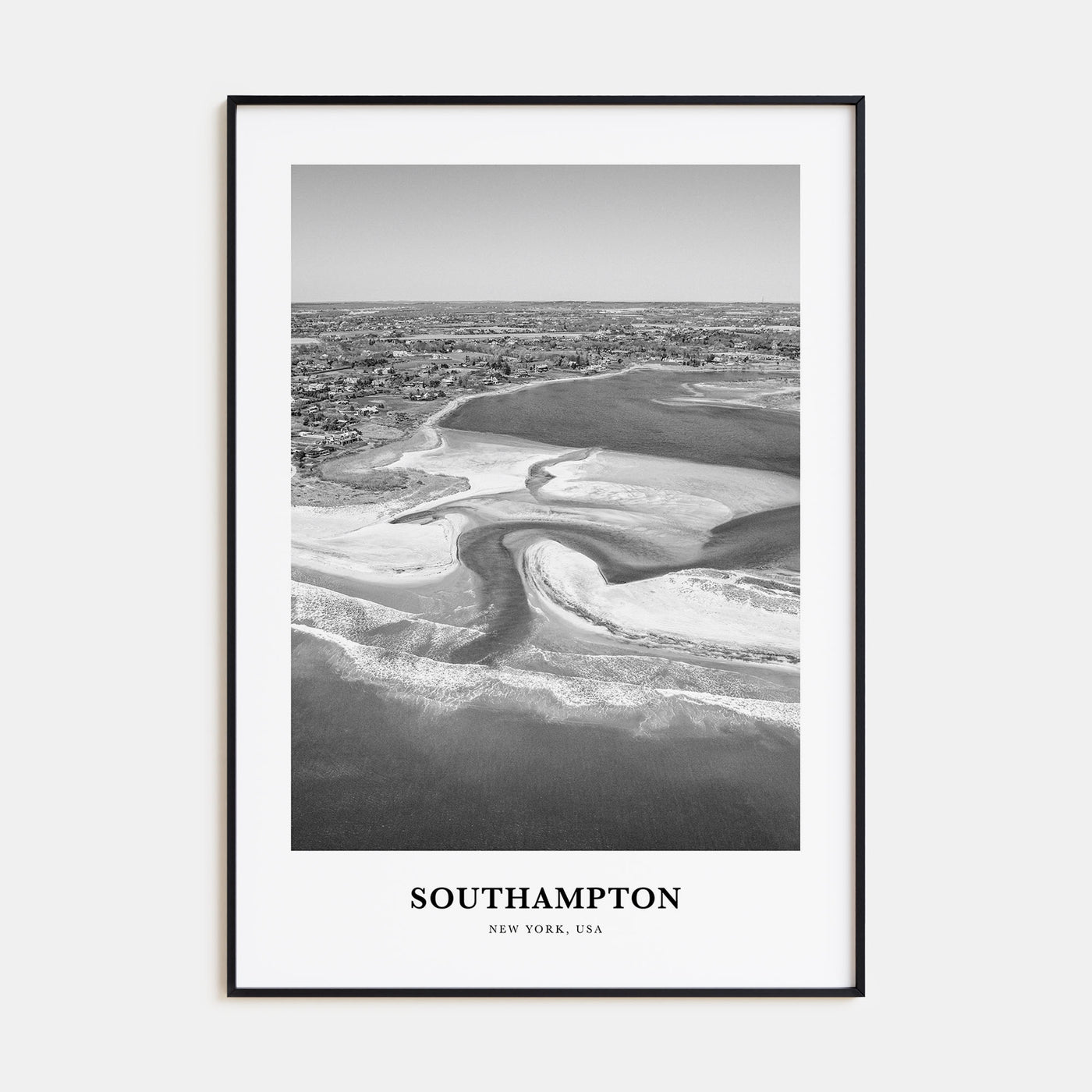 Southampton, New York Portrait B&W Poster