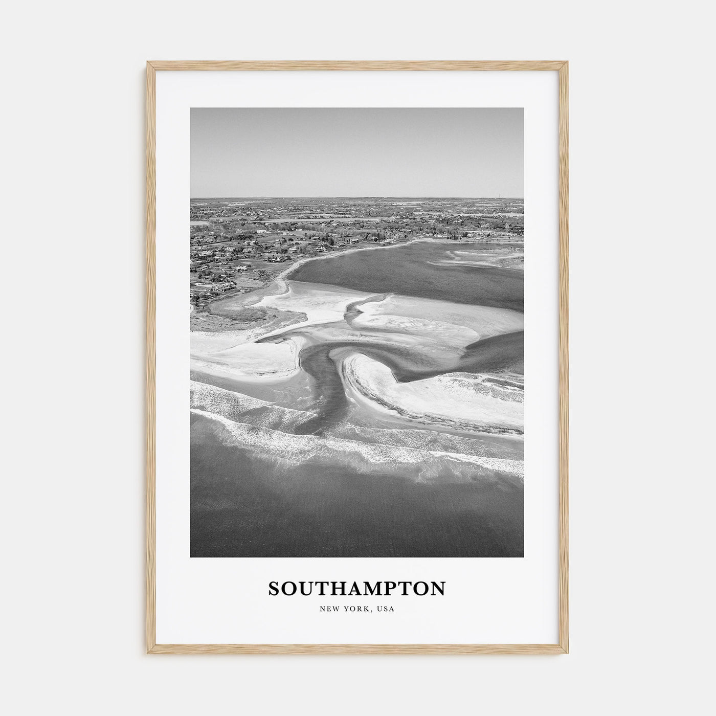 Southampton, New York Portrait B&W Poster