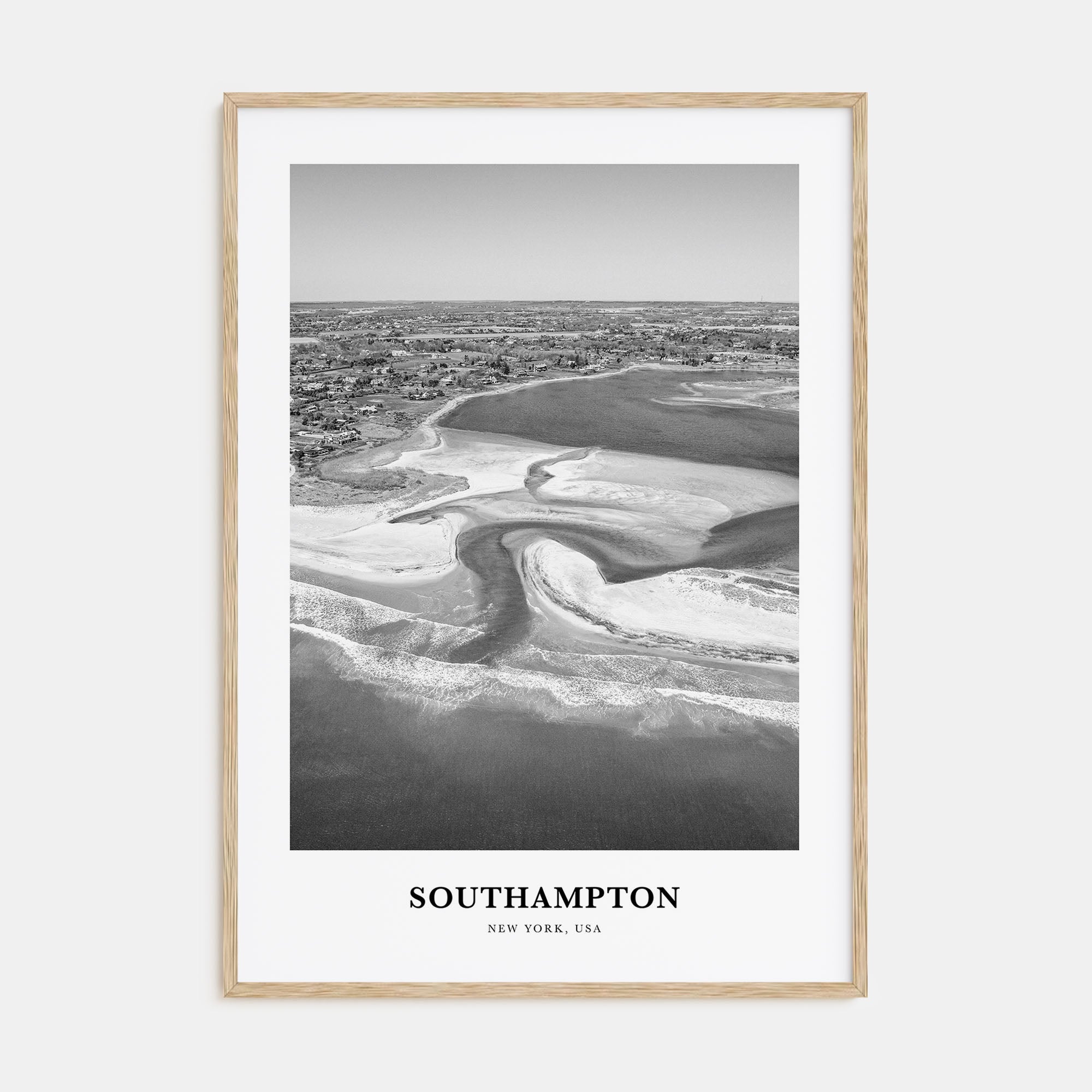 Southampton, New York Portrait B&W Poster