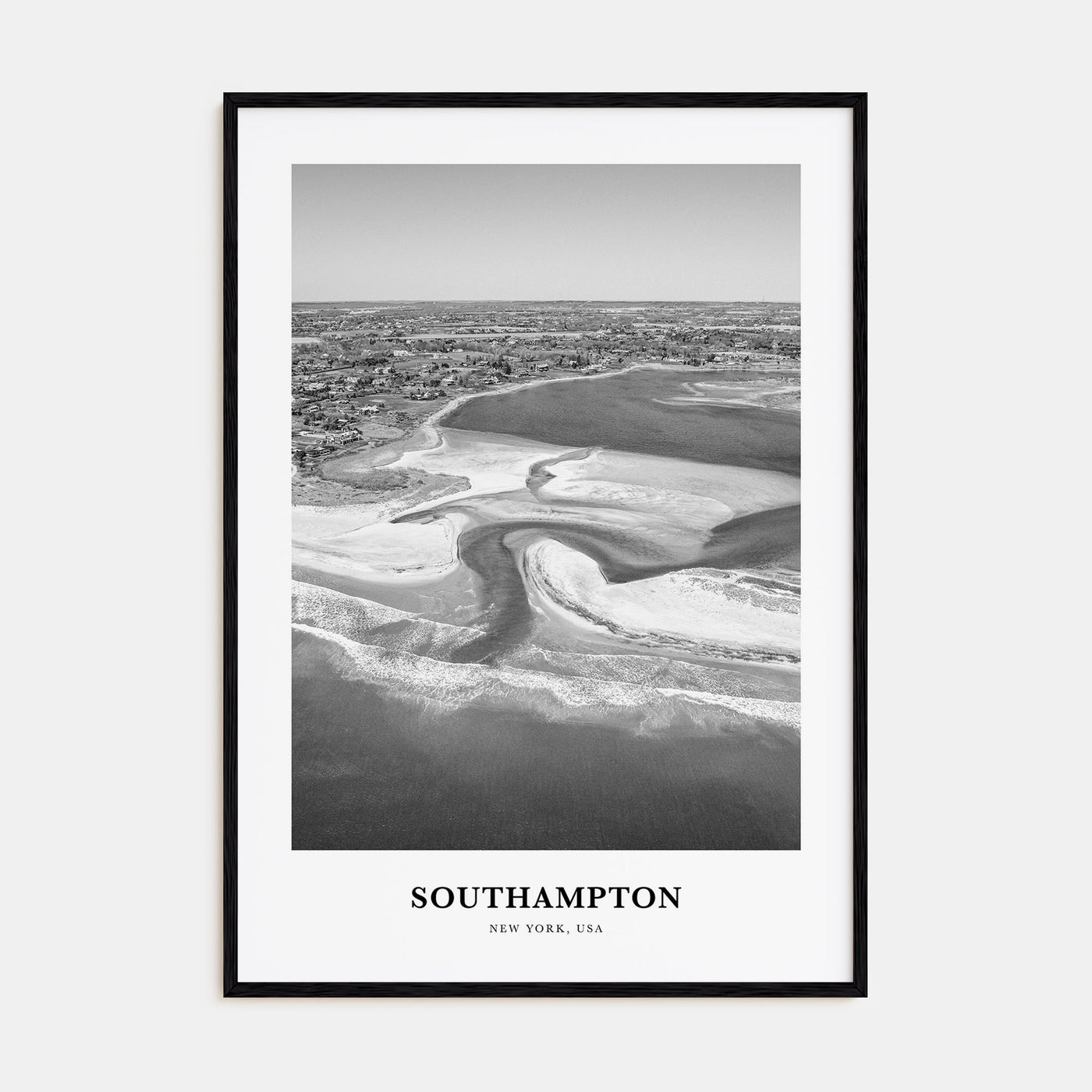 Southampton, New York Portrait B&W Poster