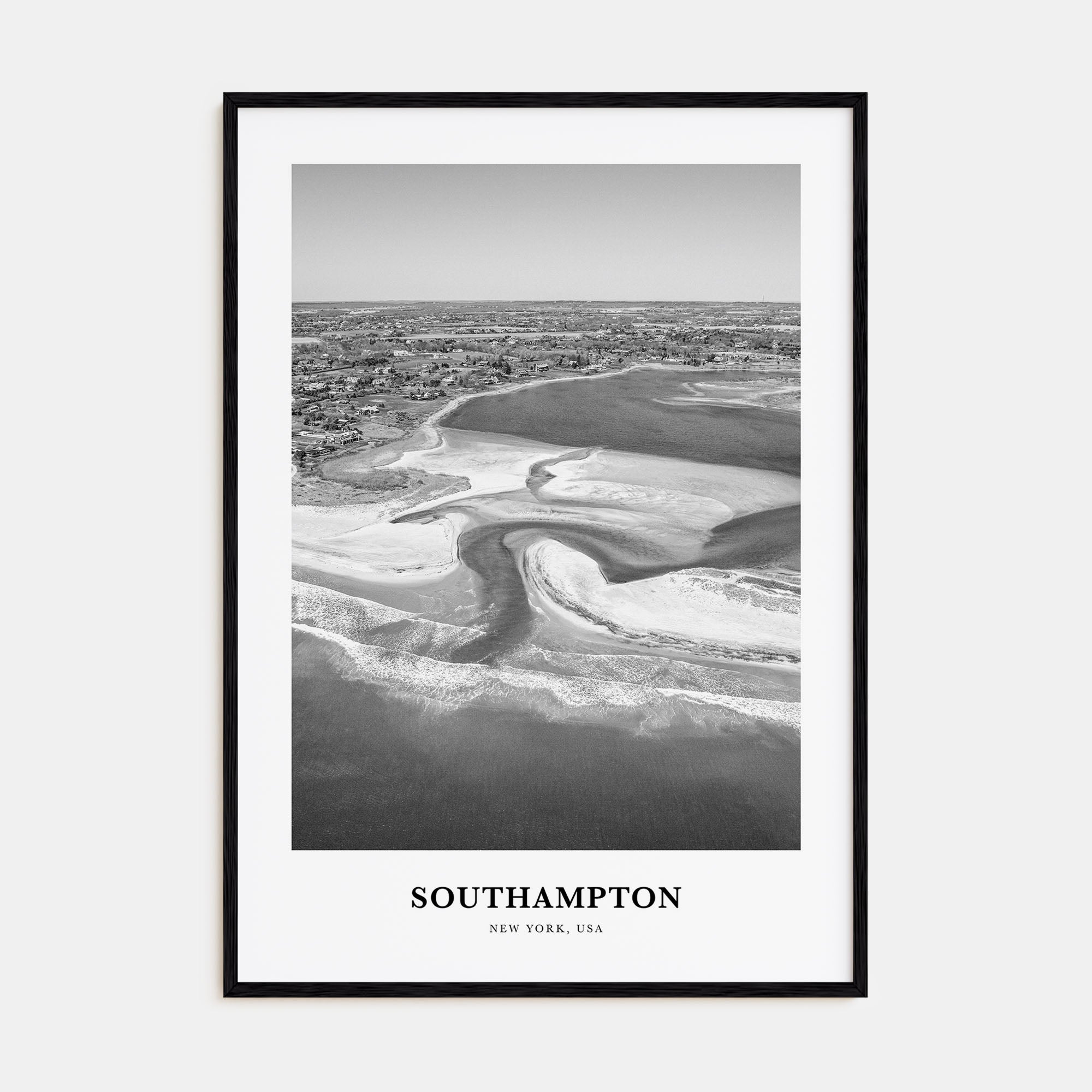 Southampton, New York Portrait B&W Poster