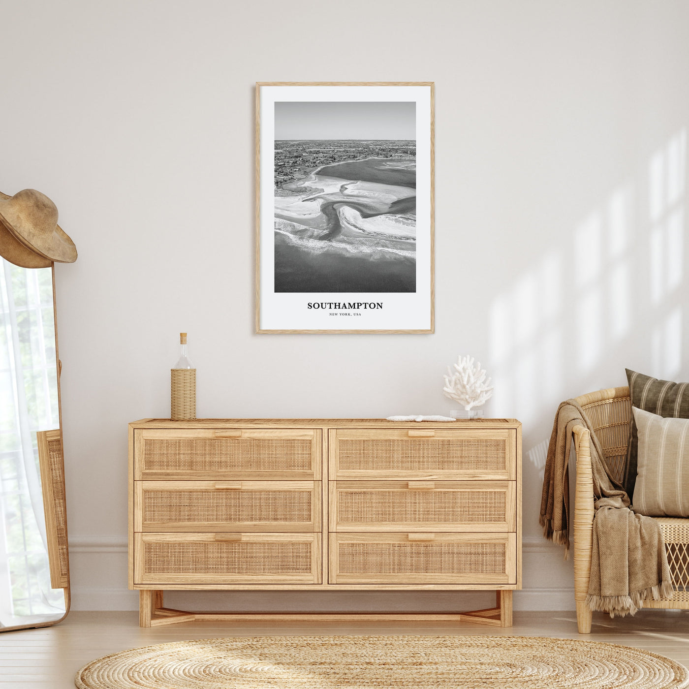 Southampton, New York Portrait B&W Poster