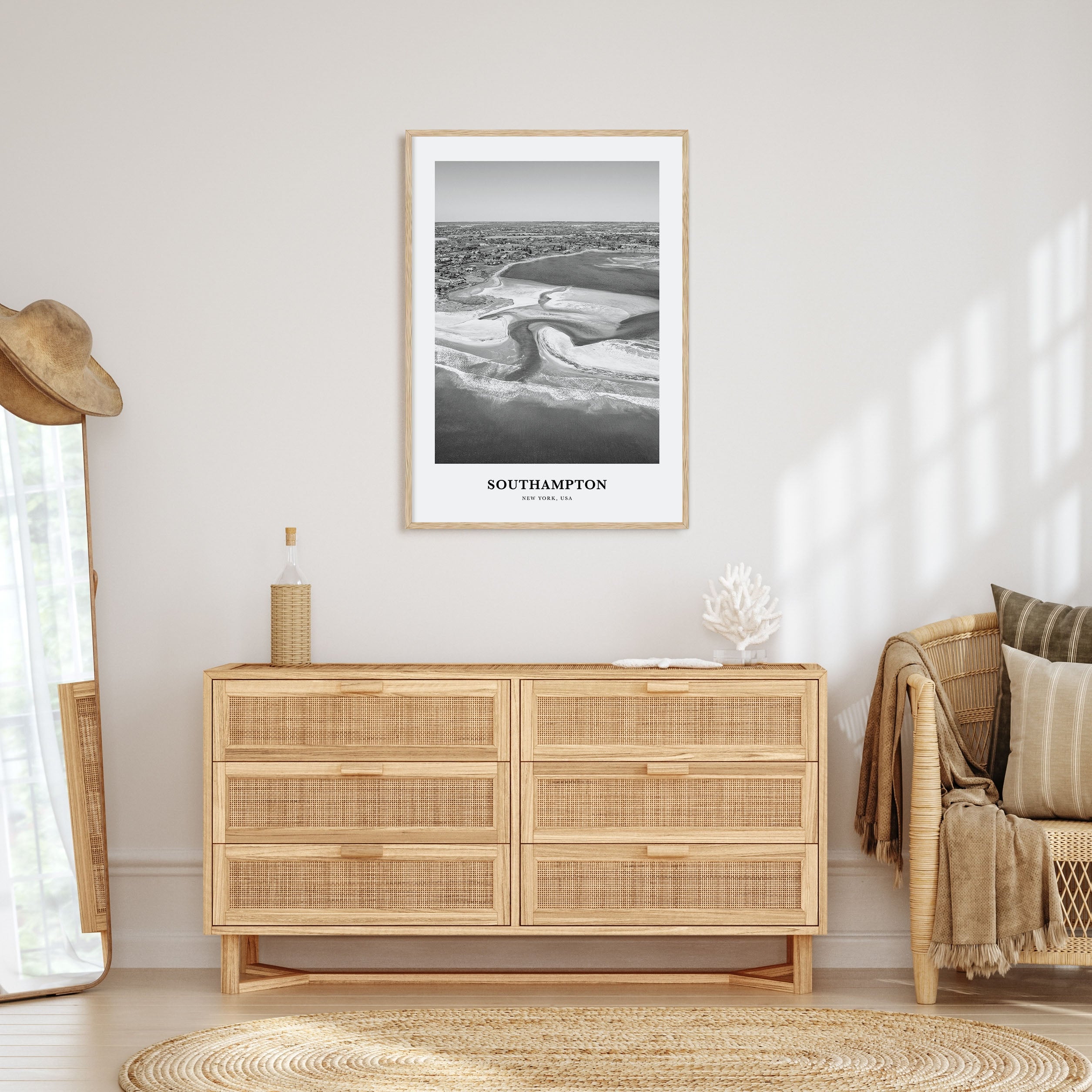 Southampton, New York Portrait B&W Poster