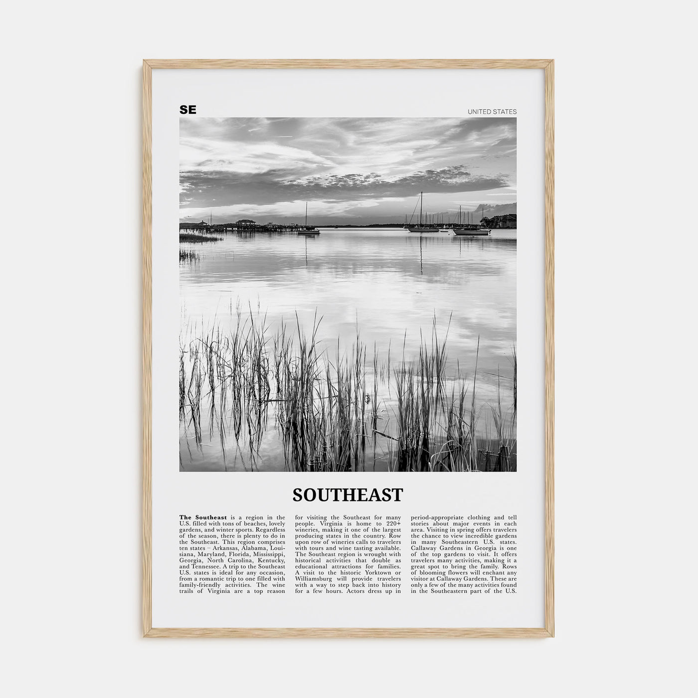 Southeast Travel B&W Poster