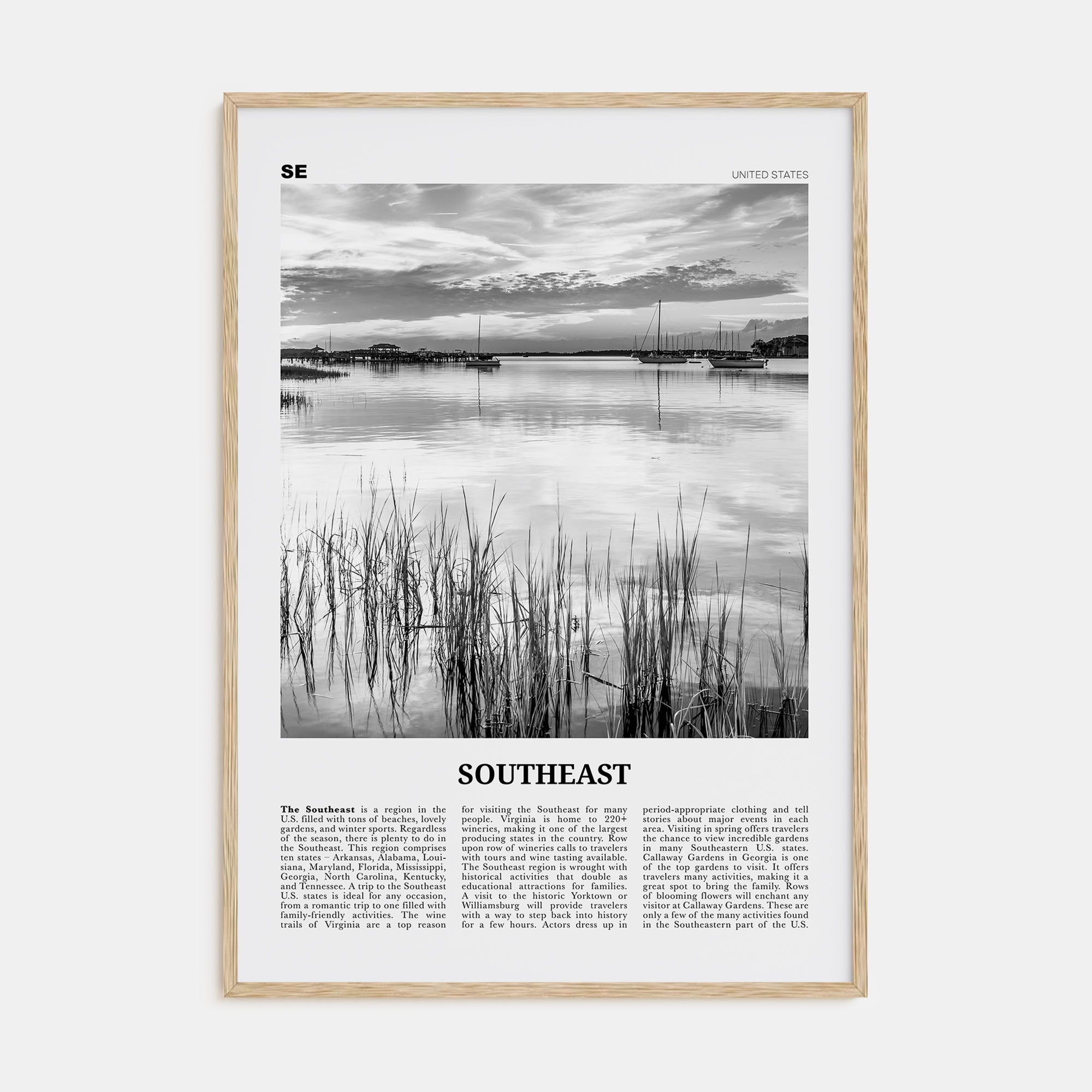 Southeast Travel B&W Poster