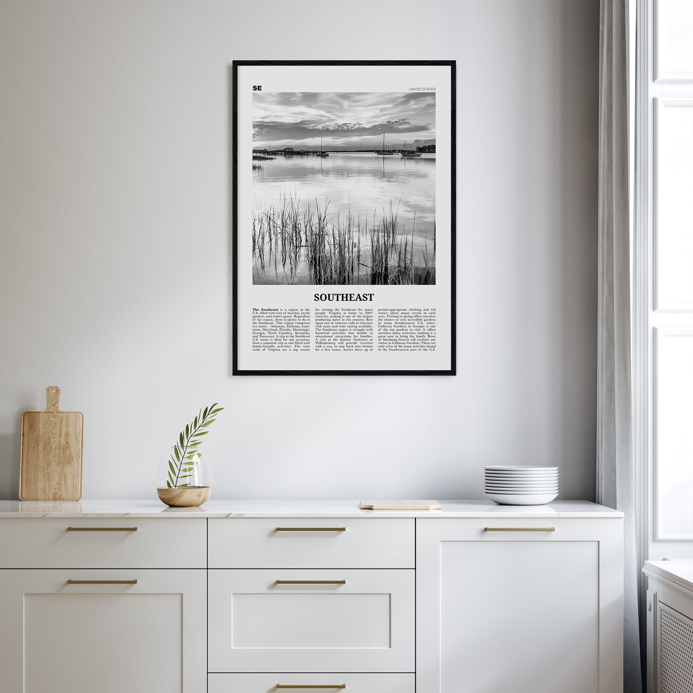 Southeast Travel B&W Poster