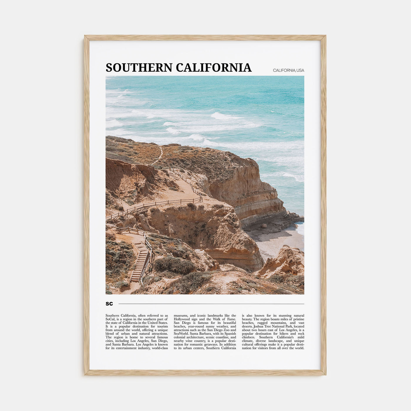 Southern California Travel Color Poster