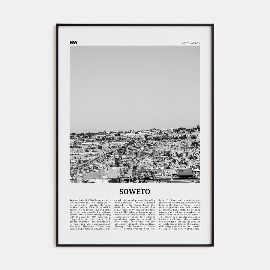 Soweto Travel B&W Poster