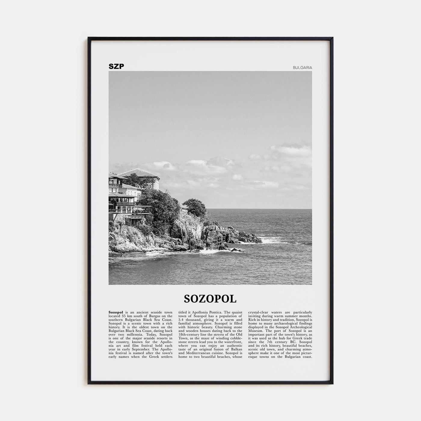 Sozopol Travel B&W Poster