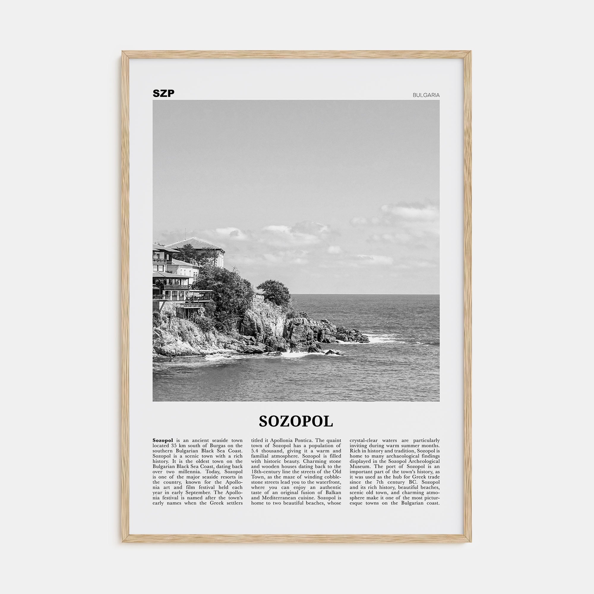 Sozopol Travel B&W Poster