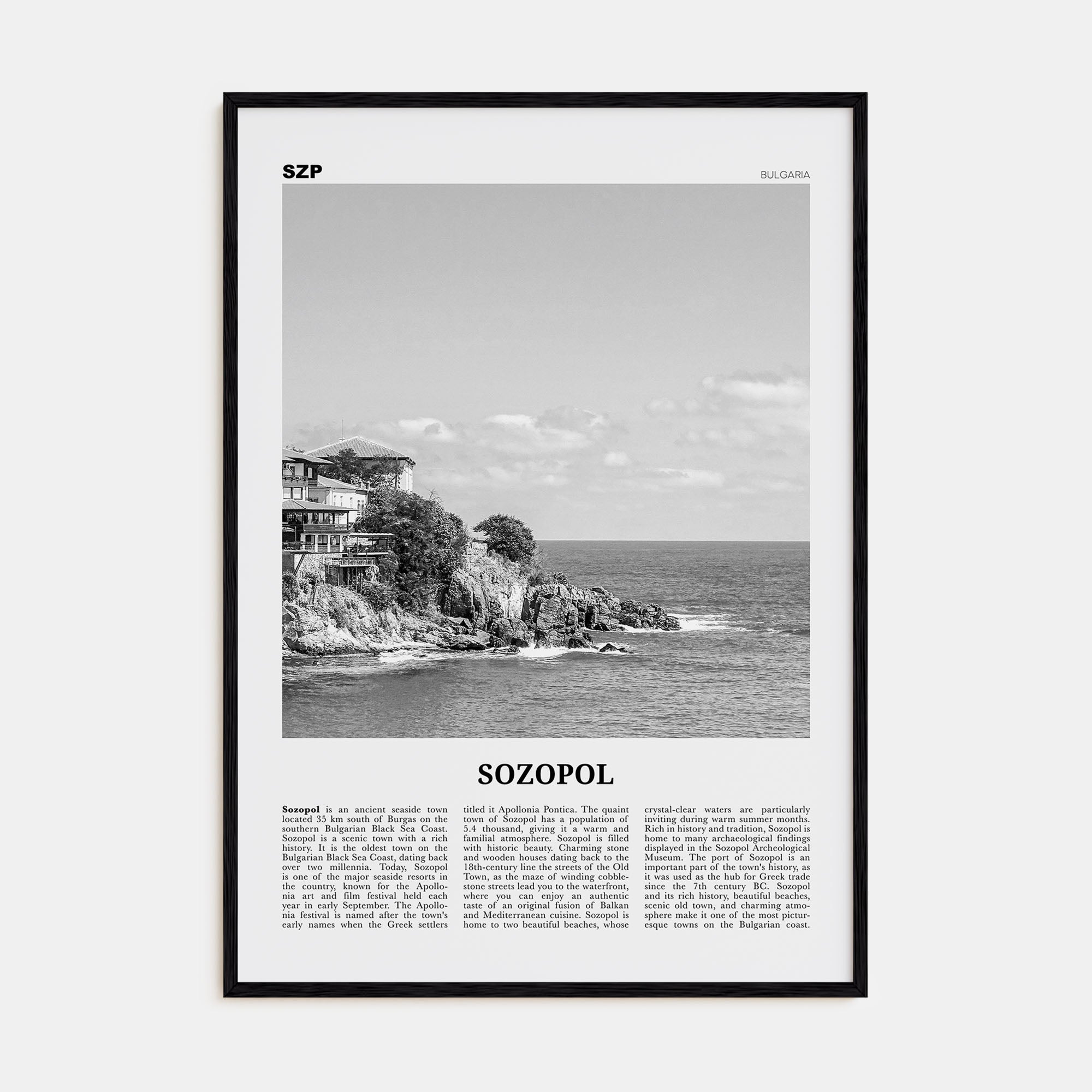 Sozopol Travel B&W Poster