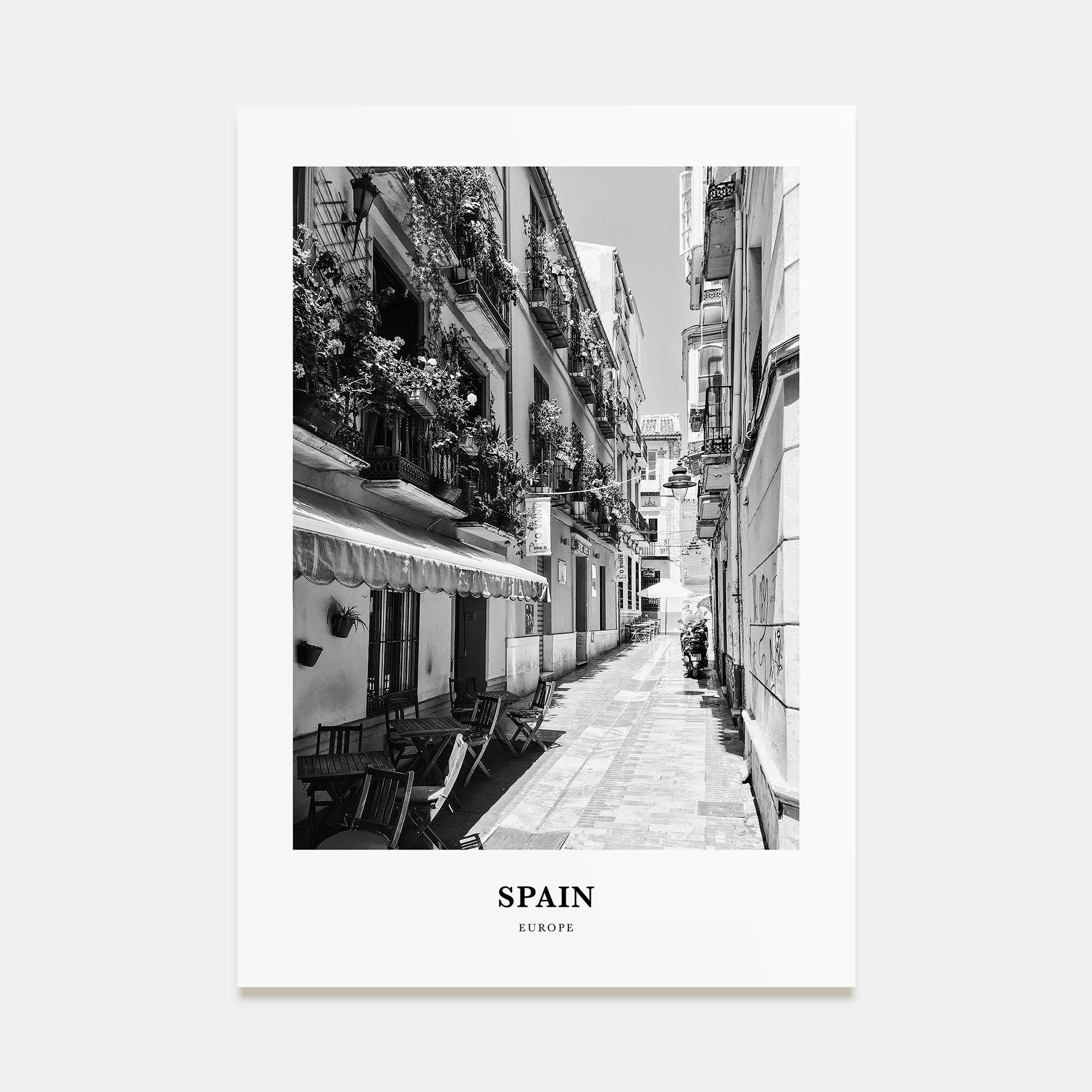Spain Portrait B&W No 3 Poster