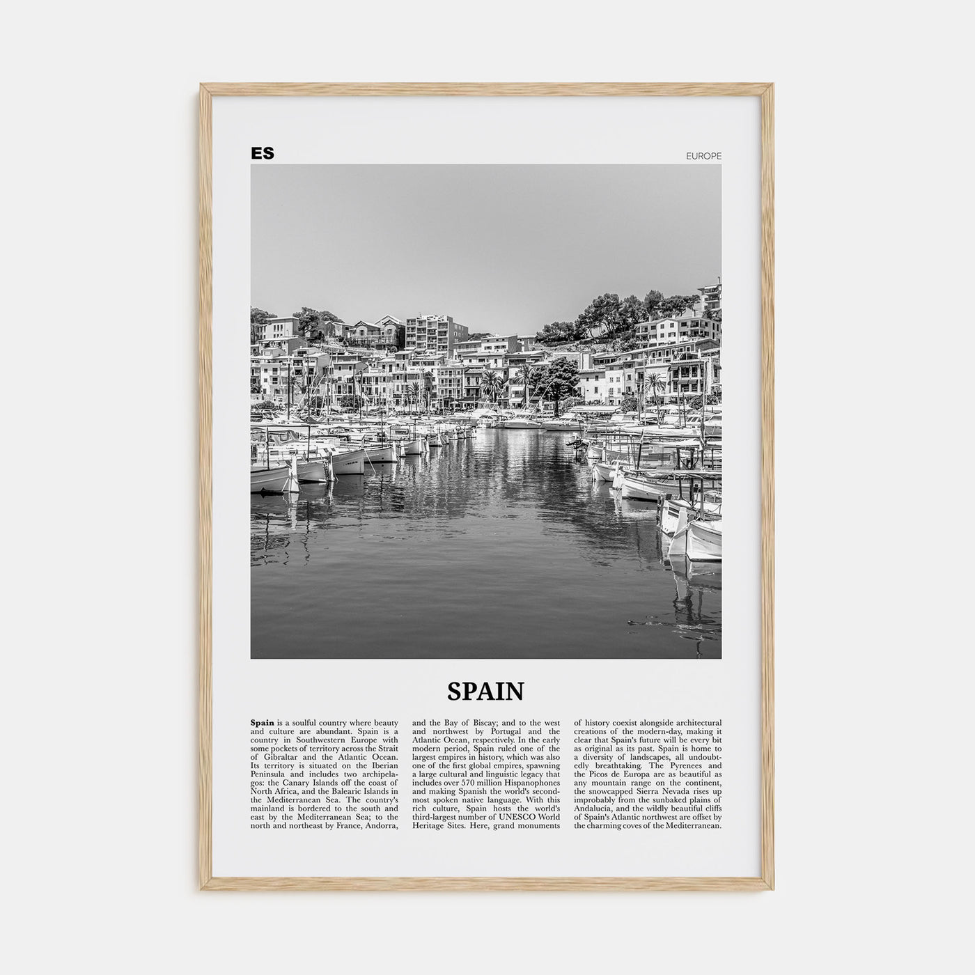 Spain Travel B&W No 2 Poster