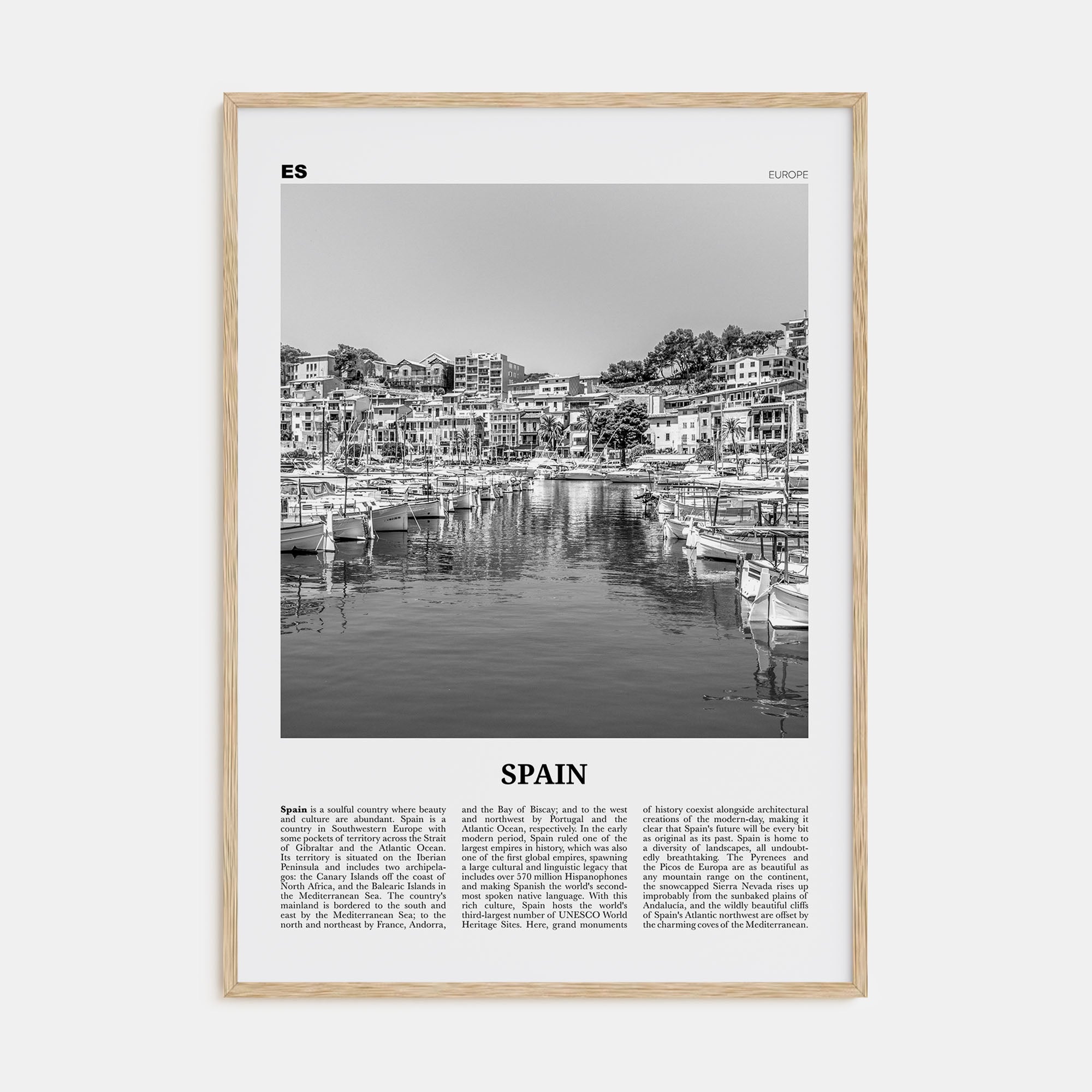 Spain Travel B&W No 2 Poster