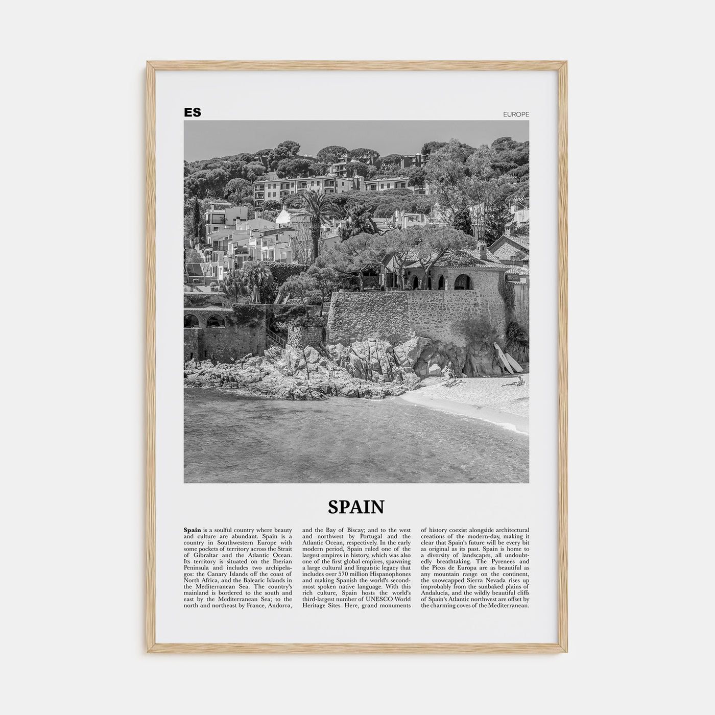Spain Travel B&W No 3 Poster