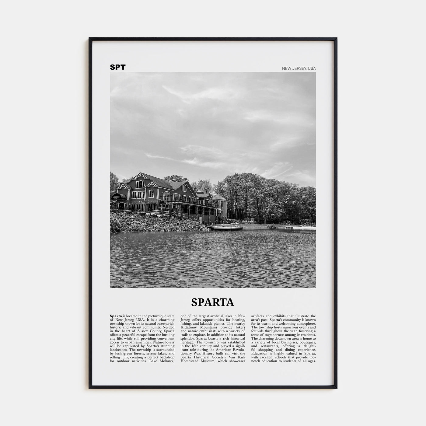 Sparta Travel B&W Poster