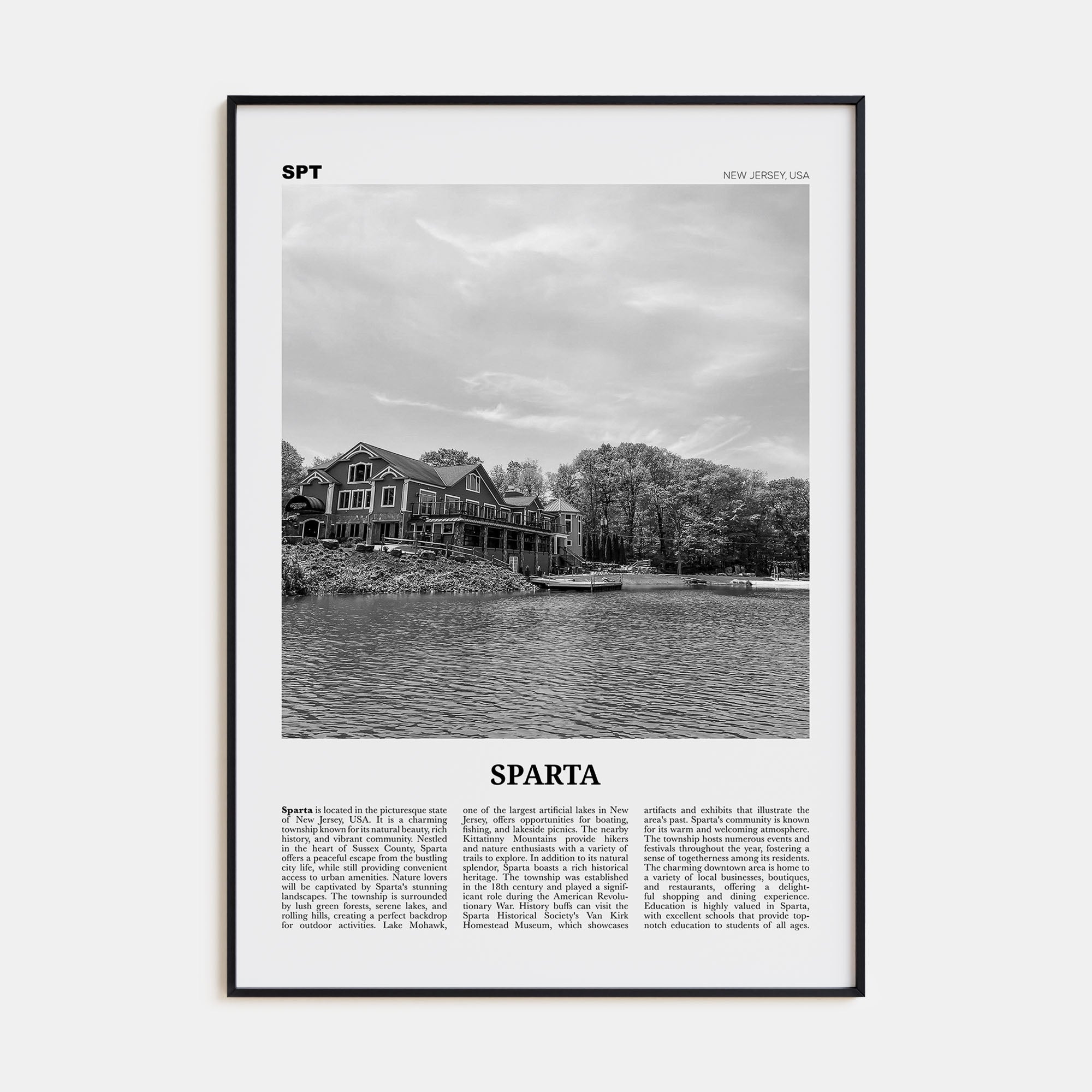 Sparta Travel B&W Poster