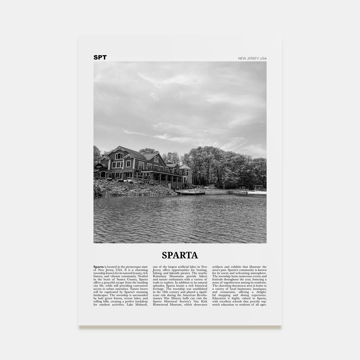 Sparta Travel B&W Poster